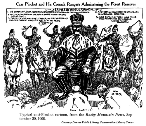 One of several cartoons depicting Gifford Pinchot as a czar.