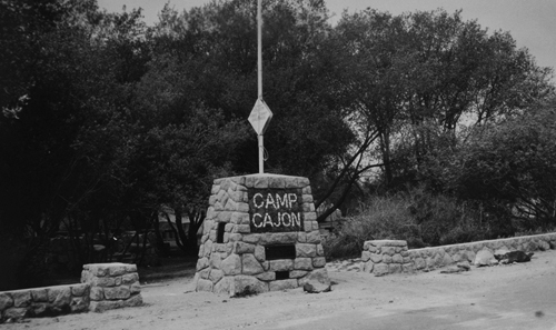 Camp Cajon entrance sign