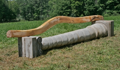 Mitch Ryerson, United States | Bartram's Bench, 2013 | Cast stone, black locust | 42” x 16 feet x 36”
